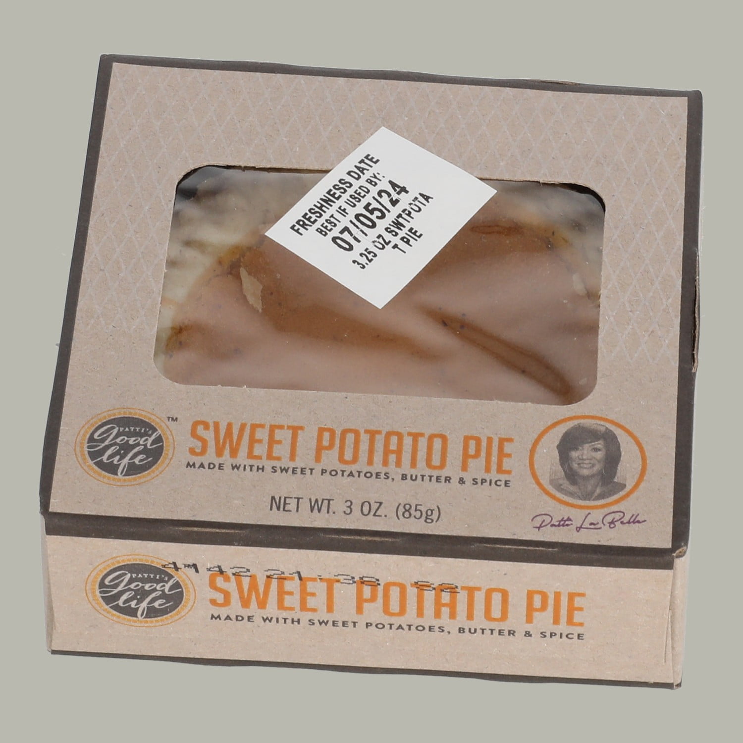 Patti's Better Life 4inch Sweet Potato Mini Pie, 3.25oz, 1 Count, Baked, Creamy Filling, Flaky Crust