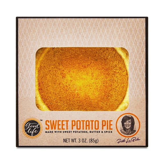 Patti's LaBelle Better Life 4inch Sweet Potato Mini Pie, 3.25oz, 1 Count, Baked, Shelf Stable, Creamy Filling and Flaky Crust