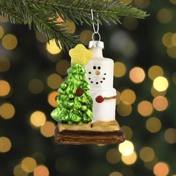 Northlight Smore with Tree Glass Christmas Ornament - 3.25"