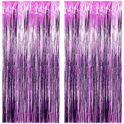 3.25 X 6.7 Ft Purple Foil Fringe Curtain, Tinsel Curtain Backdrop, Wall Backdrop For Party, Purple Birthday Decorations, Purple Party Decorations, Photo Booth Backdrops, Party Backdrop Curtains