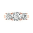 thumbnail image 1 of Clara Pucci 14K Rose Gold 3ct Clear Three-Stone Ring for Women, 1 of 8
