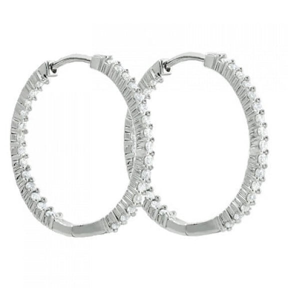 3.25 ct Round Cut Diamod Inside Outside Hoop Earrings