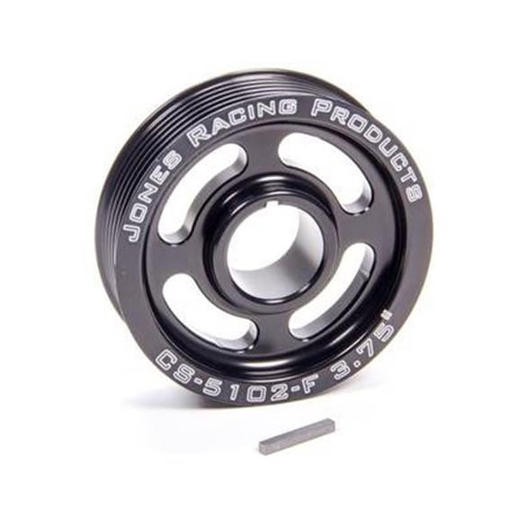 3.25 in. dia. Serpentine Crankshaft Pulley with 6-Rib & 0.125 in. Keyway - Black Anodize