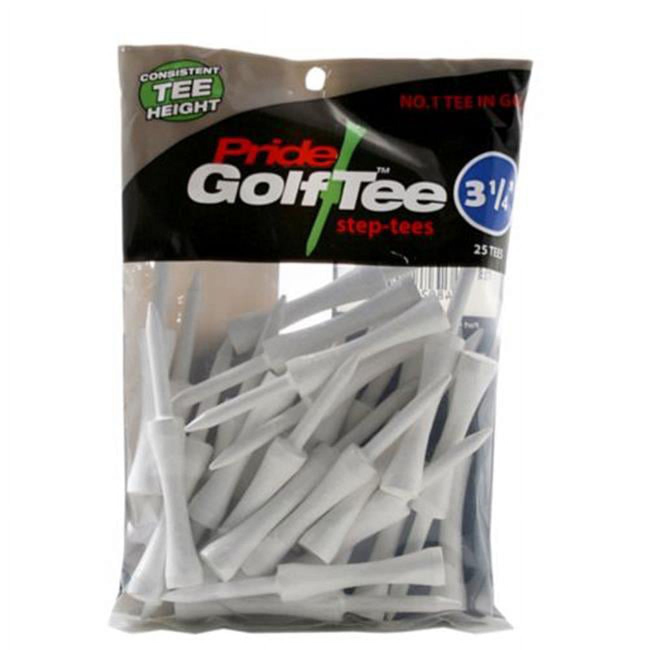 3.25 inch Pride Golf Step Down Tees, White, 25 count - image 1 of 1
