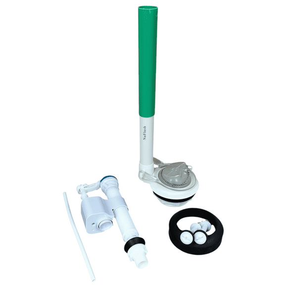 3.25 inch Toilet Flush and Fill Valve Power Flusher Kit with Extension Tube for 2 Piece Toilets by NuFlush