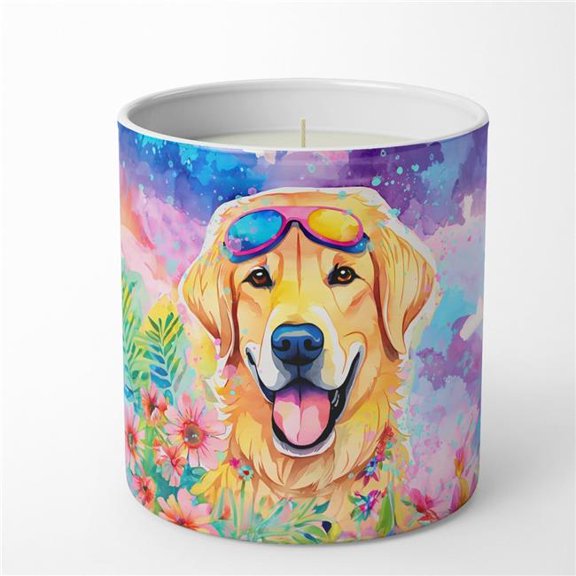 3.25 x 3.75 x 3.25 in. Yellow Labrador Hippie Dawg Decorative Soy Candle