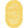 thumbnail image 1 of 3.25' x 5.25' Traditional Yellow and Ivory Medallion Rectangular Area Throw Rug, 1 of 8