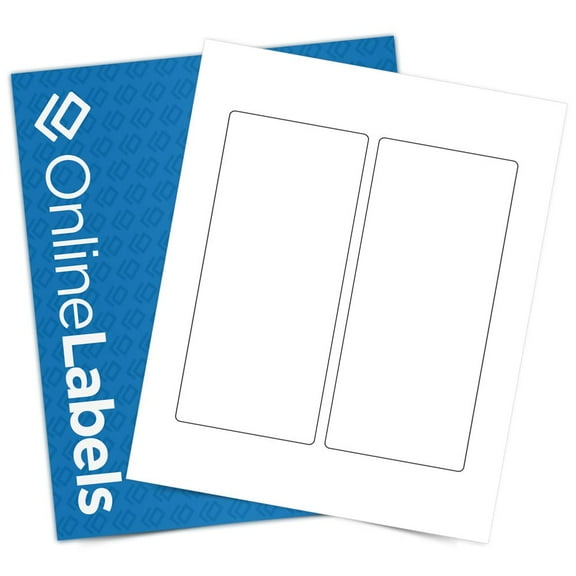 3.25 x 7.75 Waterproof White Matte - Wrap Around Labels (Inkjet Printers Only) - Online Labels (10 Sheet Pack)