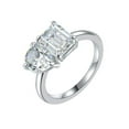 thumbnail image 1 of 3.25Cttw Toi Et Moi Ring for Women Emerald/Pear Shaped Moissanite Wedding Bands D Color VVS1 Clarity Gold Engagement Ring 925 Sterling Silver Double Stone Rings, 1 of 7