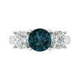 thumbnail image 1 of Clara Pucci 14K White Gold 2.5ct LondonBlueTopaz Three-Stone Ring for Women, 1 of 8