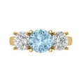 thumbnail image 1 of Clara Pucci 14K Yellow Gold 3ct SkyBlueTopaz Three-Stone Ring for Women, 1 of 8