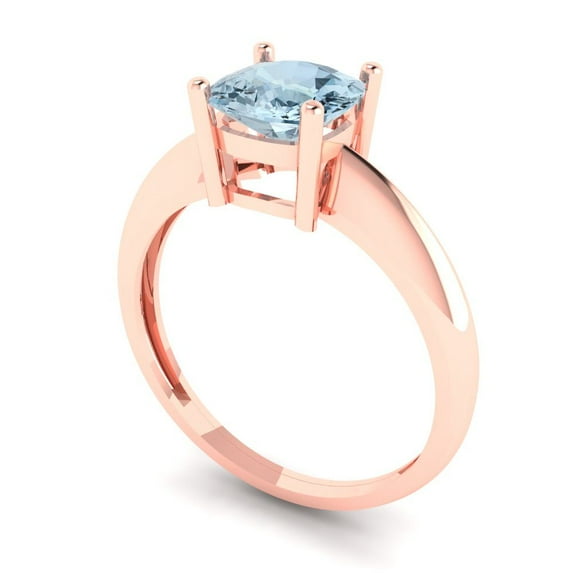 3.25ct Round Cut Blue Natural Swiss Blue Topaz 18k White Gold Engraving Statement Bridal Wedding Three-Stone Designer Ring Size 3.75