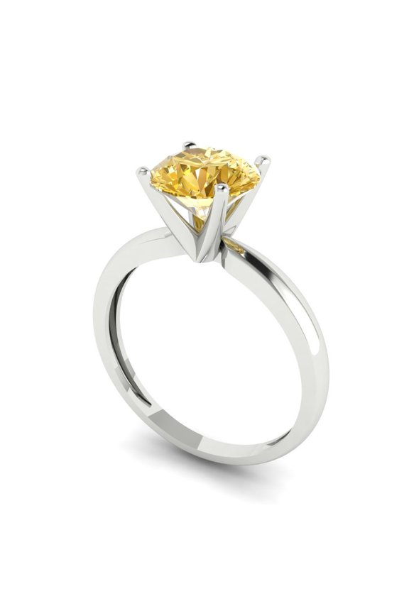 3.25ct Round Cut Brown Champagne Crystal 18k Rose Gold Engraving Statement Bridal Wedding 3 stone Designer Ring Size 5.75