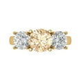 thumbnail image 1 of Clara Pucci 14K Yellow Gold 3ct Morganite Three-Stone Ring for Women, 1 of 8