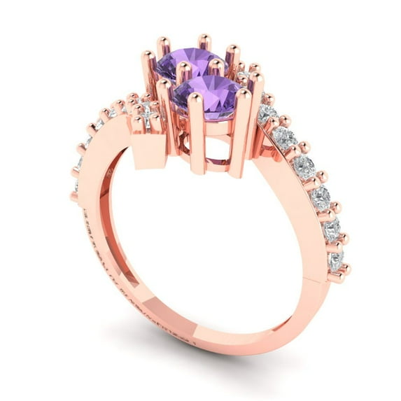 3.25ct Round Cut Clear Moissanite 14k Yellow Gold Engraving Statement Bridal Wedding Three-Stone Designer Ring Size 5.75