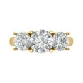 thumbnail image 1 of Clara Pucci 14K Yellow Gold 3ct Moissanite Three-Stone Ring for Women, 1 of 8