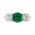 thumbnail image 1 of Clara Pucci 14K White Gold 2.5ct Emerald Three-Stone Ring for Women, 1 of 8