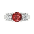 thumbnail image 1 of Clara Pucci 14K White Gold 2.5ct Garnet Three-Stone Ring for Women, 1 of 8
