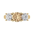thumbnail image 1 of Clara Pucci 14K Yellow Gold 3ct YellowMoissanite Three-Stone Ring for Women, 1 of 8