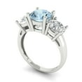 thumbnail image 1 of 3.25ct round cut blue Zircon 18k white gold 3 stone Bridal Wedding Engagement Promise Anniversary Ring for Women size 6.25, 1 of 7