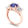 thumbnail image 1 of 3.25ct round cut blue tanzanite 14k rose gold 3 stone Bridal Wedding Engagement Promise Anniversary Ring for Women size 8.5, 1 of 7