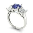thumbnail image 1 of 3.25ct round cut blue tanzanite 14k white gold 3 stone Bridal Wedding Engagement Promise Anniversary Ring for Women size 8.5, 1 of 7