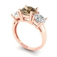 thumbnail image 1 of 3.25ct round cut champagne Zircon 18k rose gold 3 stone Bridal Wedding Engagement Promise Anniversary Ring for Women size 4, 1 of 7