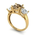thumbnail image 1 of 3.25ct round cut champagne Zircon 18k yellow gold 3 stone Bridal Wedding Engagement Promise Anniversary Ring for Women size 5.25, 1 of 7