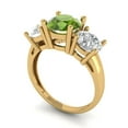 thumbnail image 1 of 3.25ct round cut green natural peridot 18k yellow gold 3 stone Bridal Wedding Engagement Promise Anniversary Ring for Women size 7.25, 1 of 7