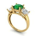 thumbnail image 1 of 3.25ct round cut green emerald 18k yellow gold 3 stone Bridal Wedding Engagement Promise Anniversary Ring for Women size 4.25, 1 of 7