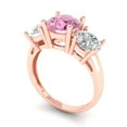 thumbnail image 1 of 3.25ct round cut pink Zircon 14k rose gold 3 stone Bridal Wedding Engagement Promise Anniversary Ring for Women size 5.25, 1 of 7