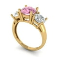 thumbnail image 1 of 3.25ct round cut pink Zircon 14k yellow gold 3 stone Bridal Wedding Engagement Promise Anniversary Ring for Women size 4.75, 1 of 7