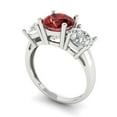 thumbnail image 1 of 3.25ct round cut red natural garnet 18k white gold 3 stoneBridal Wedding Engagement Promise Anniversary Ring for Women size 7.75, 1 of 7