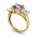 thumbnail image 1 of 3.25ct round cut alexandrite 18k yellow gold 3 stone Bridal Wedding Engagement Promise Anniversary Ring for Women size 10.75, 1 of 7