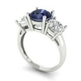 thumbnail image 1 of 3.25ct round cut blue sapphire 14k white gold 3 stone Bridal Wedding Engagement Promise Anniversary Ring for Women size 8, 1 of 7