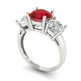 thumbnail image 1 of 3.25ct round cut tourmaline 18k white gold 3 stone Bridal Wedding Engagement Promise Anniversary Ring for Women size 7.25, 1 of 7