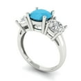 thumbnail image 1 of 3.25ct round cut turquoise 14k white gold 3 stone Bridal Wedding Engagement Promise Anniversary Ring for Women size 10.75, 1 of 7