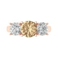thumbnail image 1 of Clara Pucci 14K Rose Gold Solid Gold YellowMoissanite Three-Stone Anniversary Ring for Women - 3 cttw Round Cut, 1 of 8