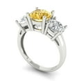 thumbnail image 1 of 3.25ct round cut yellow moissanite 18k white gold 3 stone Bridal Wedding Engagement Promise Anniversary Ring for Women size 6.25, 1 of 7