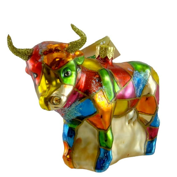 3.25In Patchwork Cow, Glass, Ornament Harlequin Farm Animal Ha104923n
