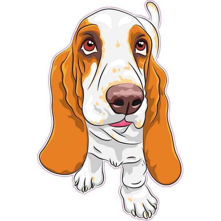 3.25in x 5in Basset Hound Sticker