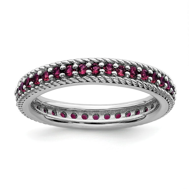 Sterling Silver Stackable Expressions Created Ruby Eternity Ring Sterling Silver Stackable Expressions Created Ruby Eternity Ring