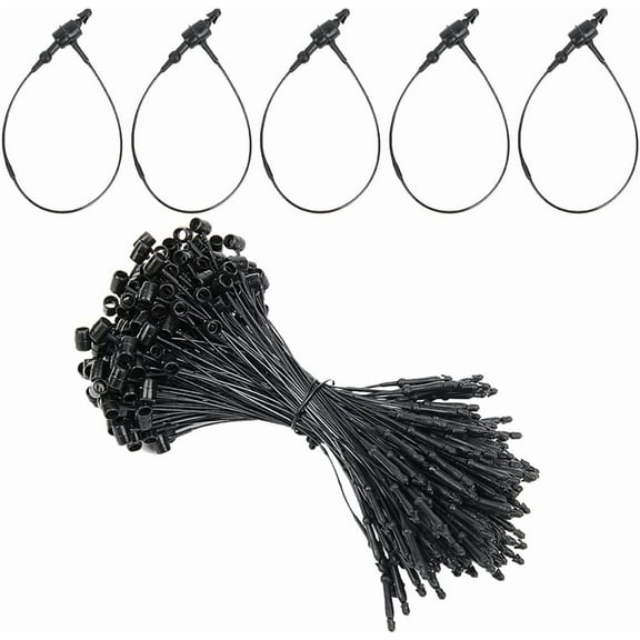 3.27 Inch 2000Pcs Black Plastic Fastener Hang Price Tag Ring Loops Adjustable Snap Lock Pin Safety Security Loop Tags Ties for Retail Labeling Wires Store Clothing Price DIY Accessories Black DIY
