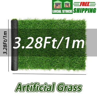 3.28*3.28Ft Artificial Grass, Green Turf Lawn, Fake Grass Decor, Grass Mat, for Door, Stairs, Backyard, Fence, Patio, Balcony, Pet, Business Showcase, Wedding