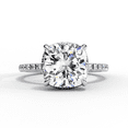 thumbnail image 1 of 3.28 CT Cushion Cut IGI Certified Lab Created Diamond 18k White Gold Engagement Anniversary Ring Solitaire With Accents Promise Ring For Her, 1 of 4
