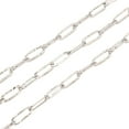 thumbnail image 1 of 3.28 Feet(1m) 304 Stainless Steel Textured Paperclip Chains Drawn Elongated Cable Chains Soldered Extender Chain Stainless Steel Color Chains DIY, 1 of 2