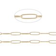 thumbnail image 1 of 3.28 Feet Ion Plating(IP) 304 Stainless Steel Paperclip Chains Soldered Golden 10x2.5x0.5mm DIY, 1 of 2
