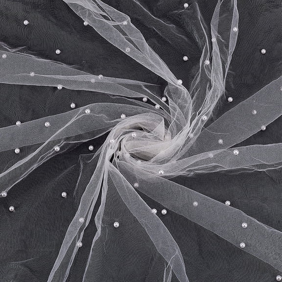 3.28 Yards Pearl Tulle Lace Fabric 69.3inch Wide Bisque Pearl Lace Tablecloth Table Runner Net Tulle Mesh DIY