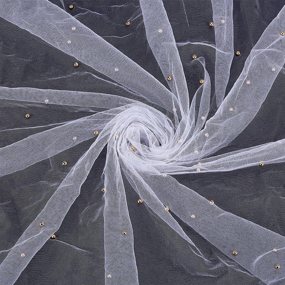 3.28 Yards Pearl Tulle Lace Fabric 69.3inch Wide White Pearl Lace Tablecloth Table Runner Net Tulle Mesh Fabric for Wedding Veils Dresses Curtains White for diy making