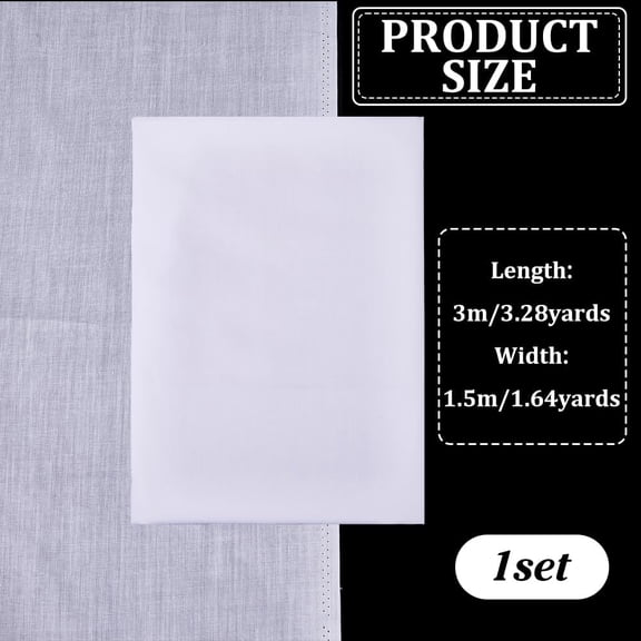 3.28 Yards Poly Cotton Fabric 59inch Wide White Sewing Polycotton Fabric Poly Cotton Broadcloth Embroidery Fabric Poly Cotton Dress Craft Material for Embroidery DIY Making Supplies